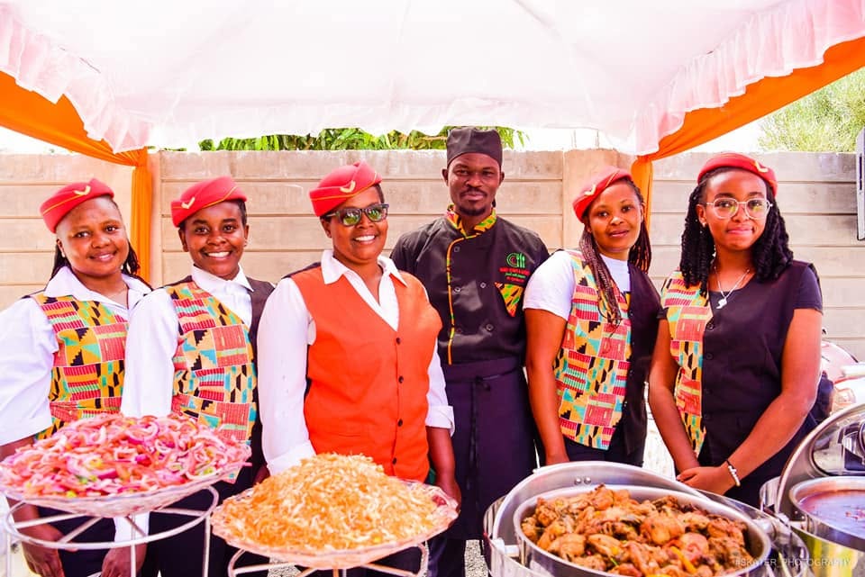 Nanny team with catered dishes